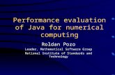 Performance evaluation of Java for numerical computing