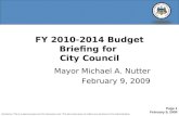 FY 2010-2014 Budget Briefing for  City Council