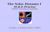 The Solar Dynamo I  M.R.E.Proctor DAMTP, University of Cambridge