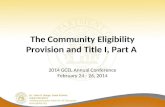 The Community Eligibility Provision and Title I, Part A