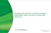 Background Checks in Post-Secondary Education: What You Don’t Know Can Hurt You