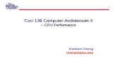 Csci 136 Computer Architecture II –  CPU Performance