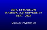 BERG SYMPOSIUM WASHINGTON UNIVERSITY SEPT   2003