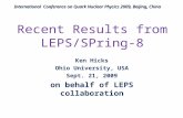 Recent Results from LEPS/SPring-8