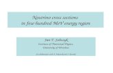 Neutrino cross sections  in few hundred MeV energy region
