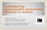 Investigating psychopathic personality disorder in women