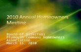 2010 Annual Homeowners Meeting
