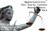 Research Funding Opportunities  for Early Career Researchers  in KLS