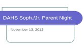 DAHS Soph./Jr. Parent Night