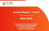 Annual Report:  Vote 5 2004/ 2005