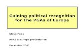 Gaining political recognition for The PGAs of Europe