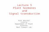 Lecture 5 Plant hormones and Signal transduction