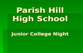 Parish Hill High School Junior College Night