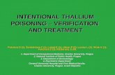 INTENTIONAL THALLIUM POISONING – VERIFICATION  AND TREATMENT