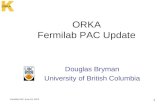 ORKA  Fermilab PAC Update