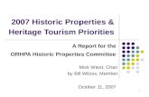 2007 Historic Properties & Heritage Tourism Priorities