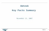 Amtrak Key Facts Summary November 12, 2007