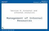 Section 9: External and  internal resources