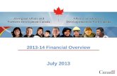 2013-14 Financial Overview July 2013