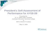 President’s Self-Assessment of Performance for AY08-09