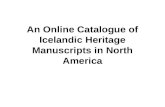 An Online Catalogue of Icelandic Heritage Manuscripts in North America