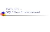 ISYS 365 –  SQL*Plus Environment