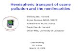 Hemispheric transport of ozone pollution and the nonlinearities