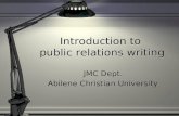 Introduction to  public relations writing