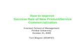 How to Improve  Success Rate of New Product/Service  Commercialization