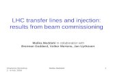 LHC transfer lines and injection: results from beam commissioning