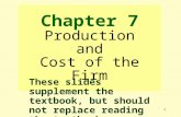 Chapter 7 Production and Cost of the Firm