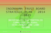 INGONYAMA TRUST BOARD STRATEGIC PLAN : 2014 - 2015