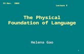 The Physical Foundation of Language
