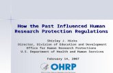 How the Past Influenced Human Research Protection Regulations