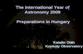 The International Year of  Astronomy 2009  Preparations in Hungary