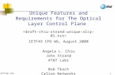 Unique Features and Requirements for The Optical Layer Control Plane