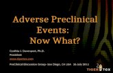 Adverse Preclinical Events:   Now What?