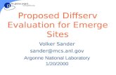 Proposed Diffserv Evaluation for Emerge Sites