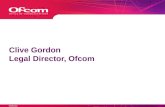 Clive Gordon  Legal Director, Ofcom