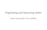Populating and Querying tables