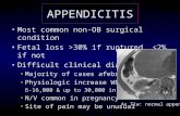 Most common non-OB surgical condition Fetal loss >30% if ruptured,