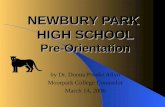 NEWBURY PARK  HIGH SCHOOL Pre-Orientation