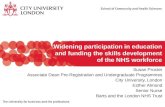 Widening participation in education and funding the skills development of the NHS workforce