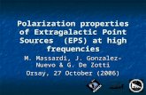 Polarization properties of Extragalactic Point Sources  (EPS) at high frequencies