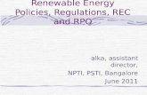 Renewable Energy Policies, Regulations, REC and RPO