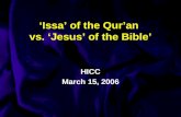 ‘Issa’ of the Qur’an  vs. ‘Jesus’ of the Bible’