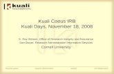 Kuali Coeus IRB Kuali Days, November 18, 2008