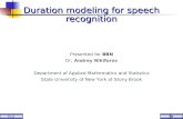 Duration modeling for speech recognition