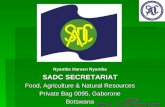 Nyambe Harsen Nyambe SADC SECRETARIAT Food, Agriculture & Natural Resources