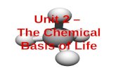 Unit 2 –  The Chemical Basis of Life